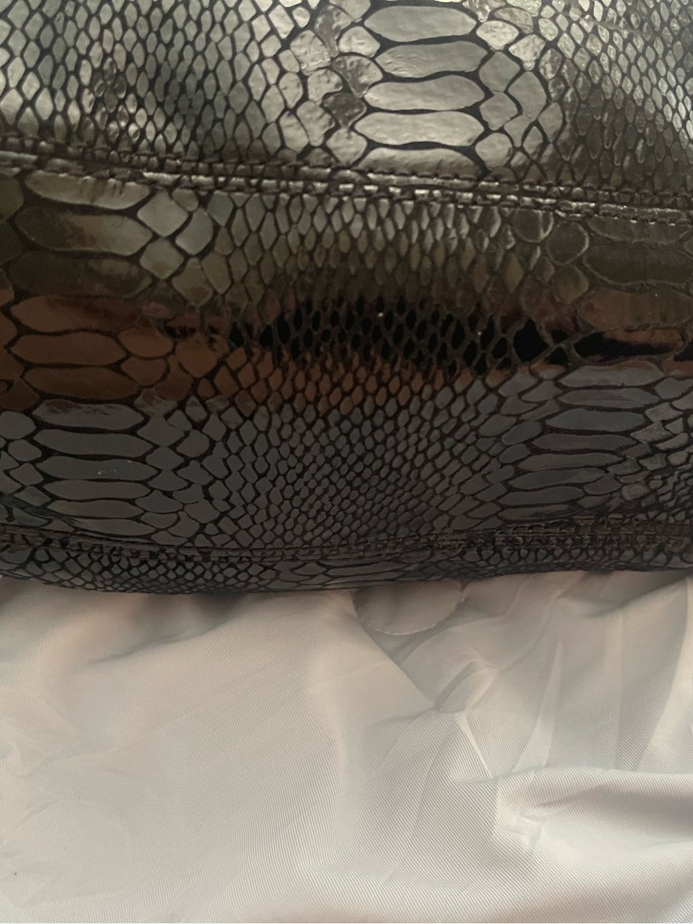 Michael Kors Black Snake-Embossed Shoulder Bag with Wallet - Picture 5 of 6